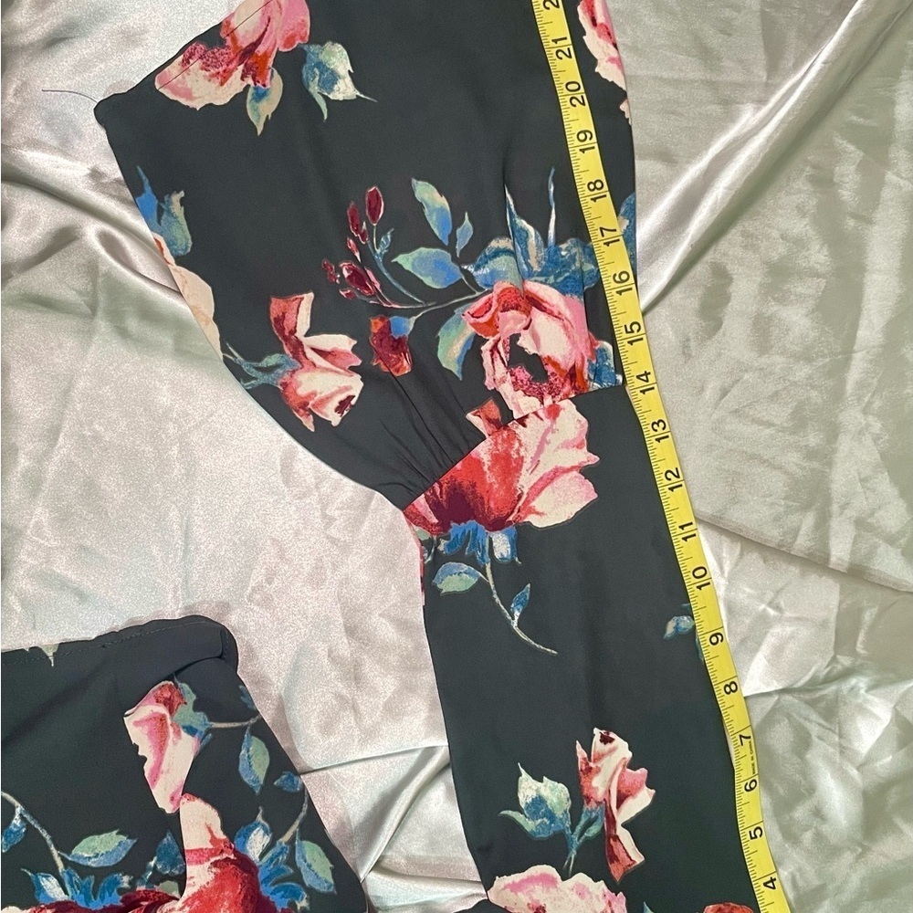 Everly Black Floral Sheath Dress with Bell Sleeves, Great for any season. Size S - Picture 7 of 11